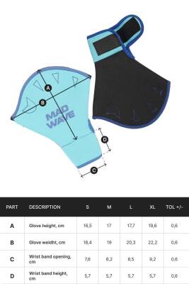 M0829 06 2 03W Aquagloves Aquafitness Gloves, M - 4