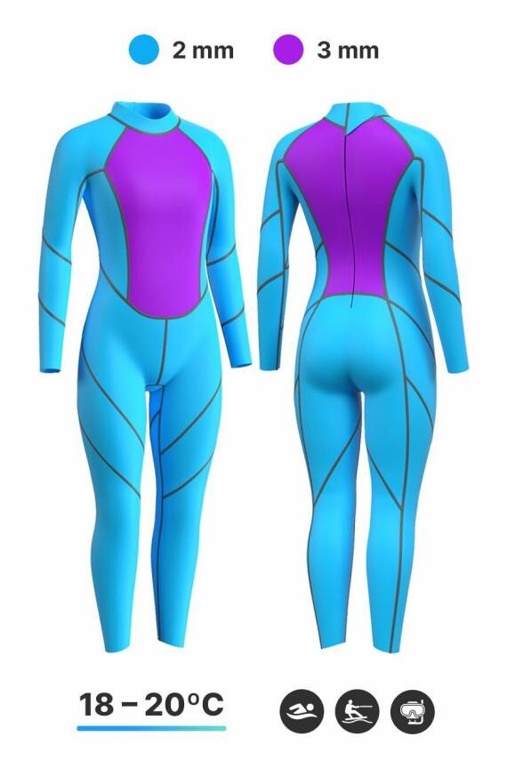 Mad Wave Kadın Wetsuit OPNWTR HYDROSTAR DSSS FLS L - 4