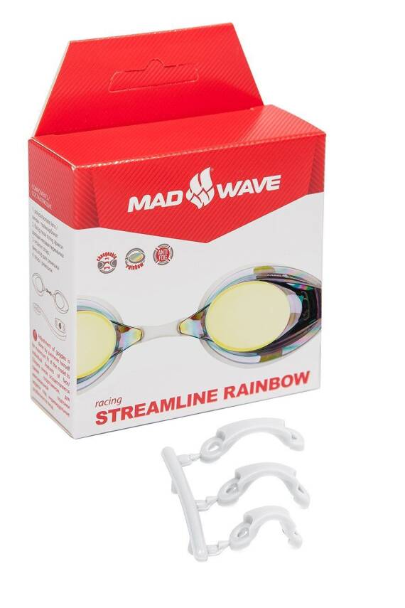 Mad Wave Streamline Yarış Gözlüğü Beyaz Rainbow - 4